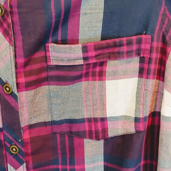 Lucky Brand | Lace Yoke Button-Down Blouse | S - Picture 3 of 8